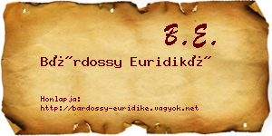 Bárdossy Euridiké névjegykártya